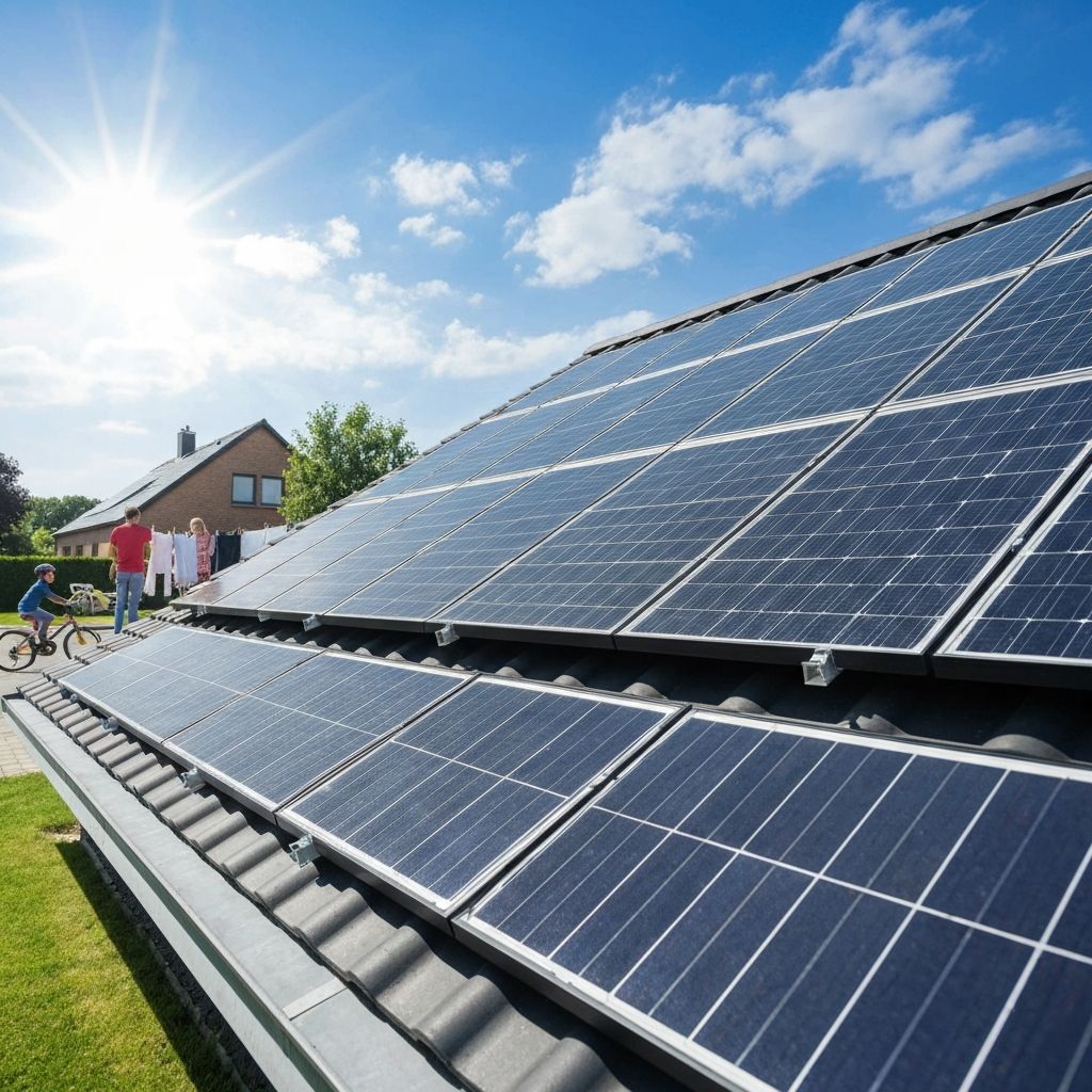 Family home with solar panels